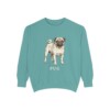 Pug Sweatshirt, Seafoam, front view