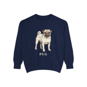 Pug Sweatshirt, True Navy, front view