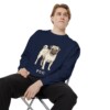 Pug Sweatshirt, True Navy, person 1 context