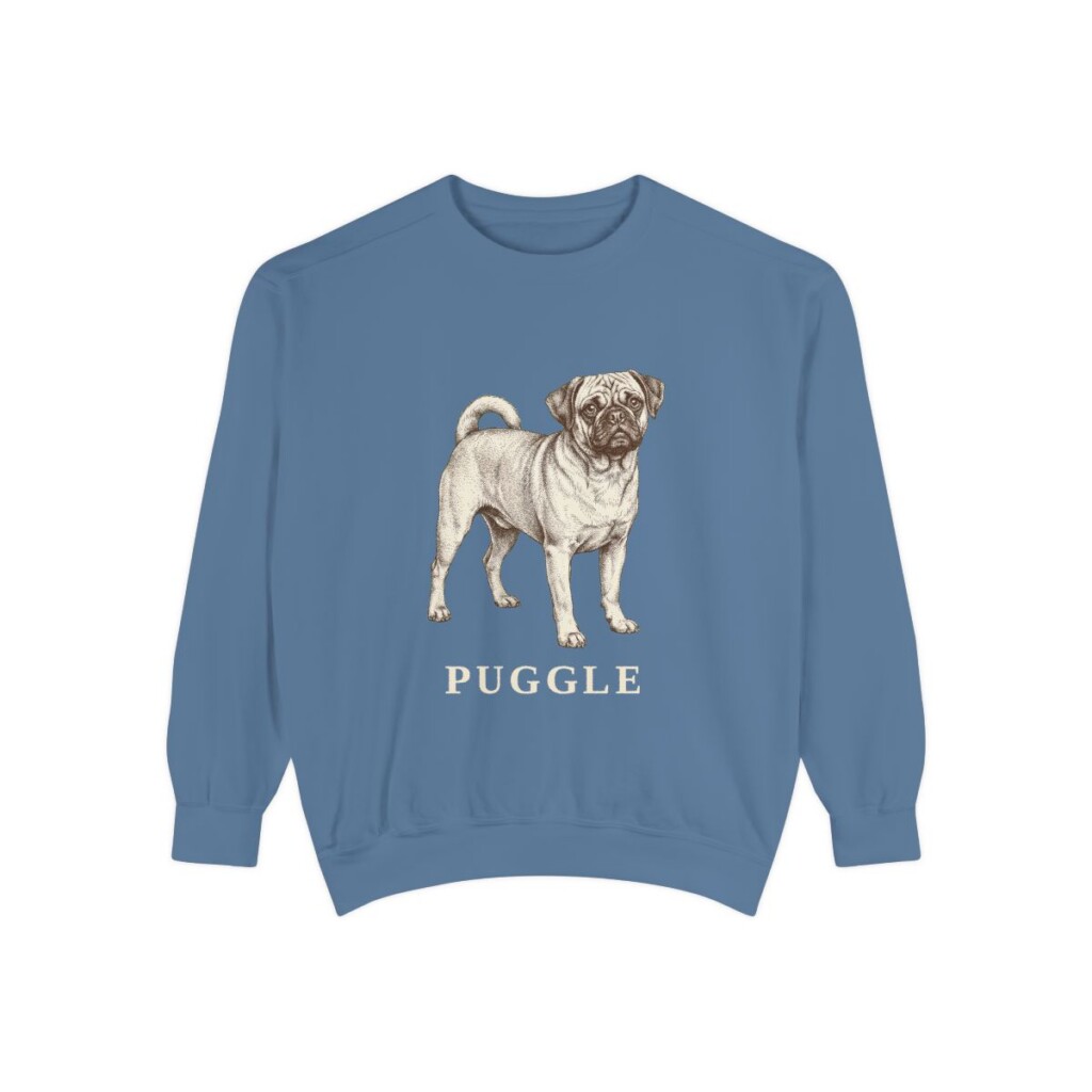 Puggle Sweatshirt, Blue Jean, front view
