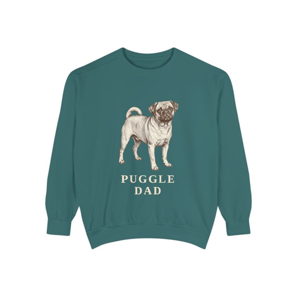 Puggle Dad Sweatshirt, Blue Spruce, front view