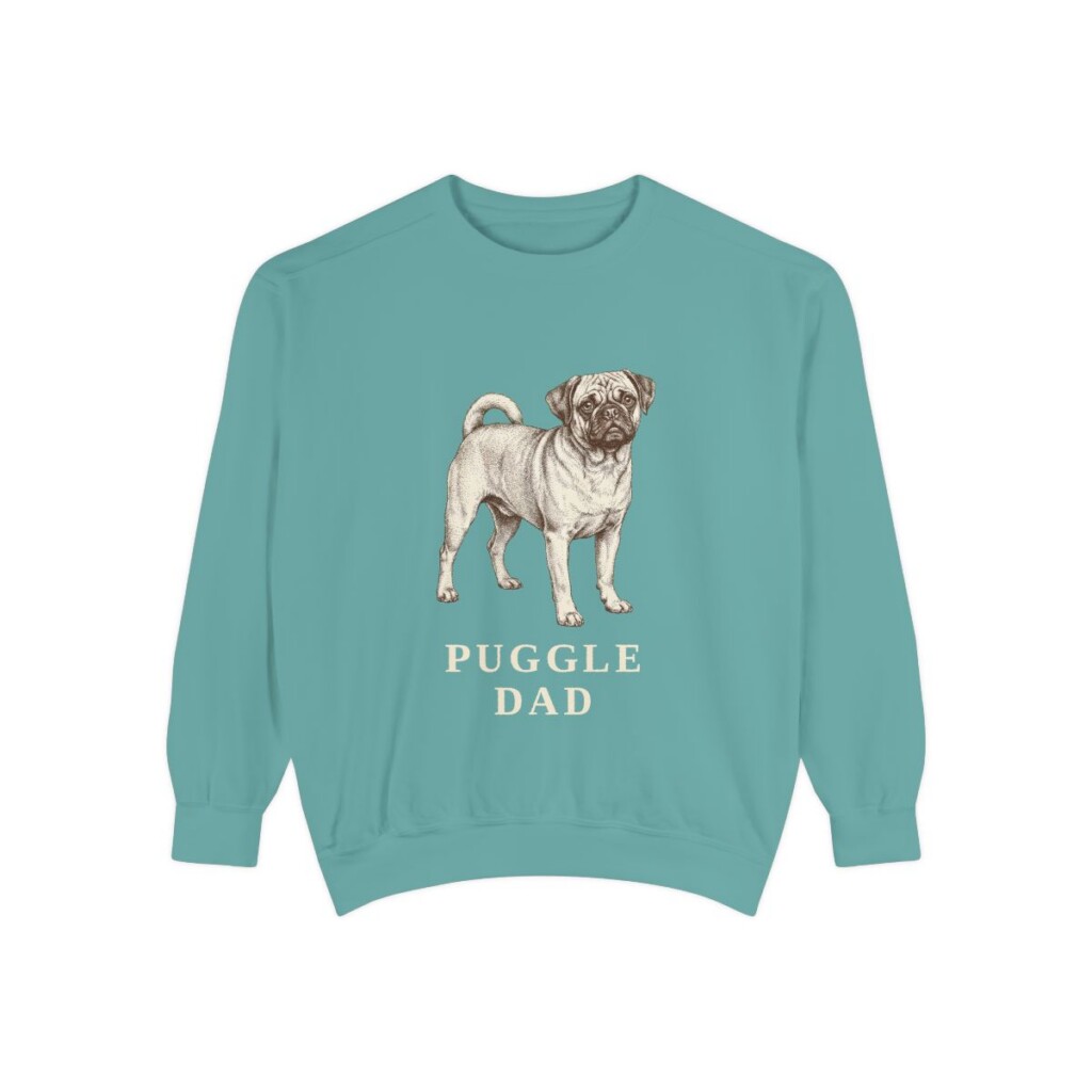 Puggle Dad Sweatshirt, Seafoam, front view