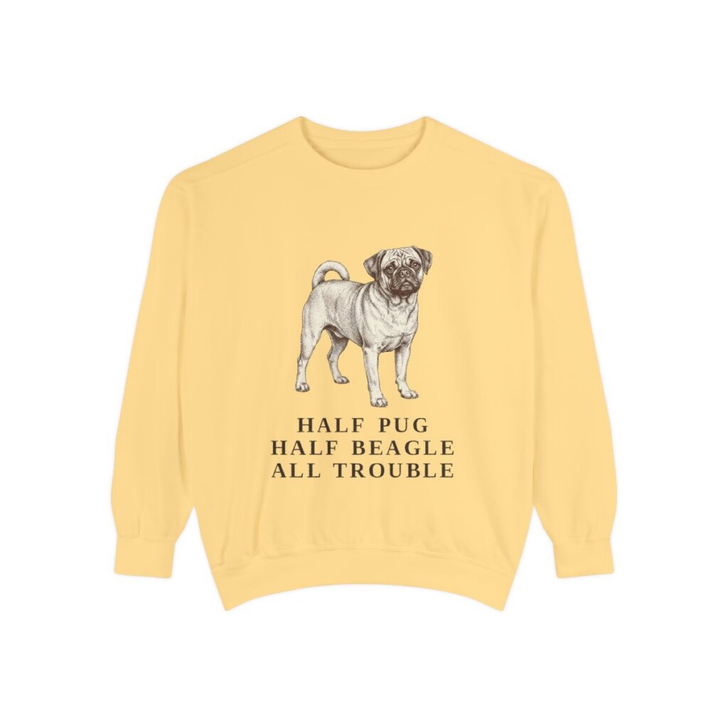 Puggle Humor Sweatshirt, Butter, front view