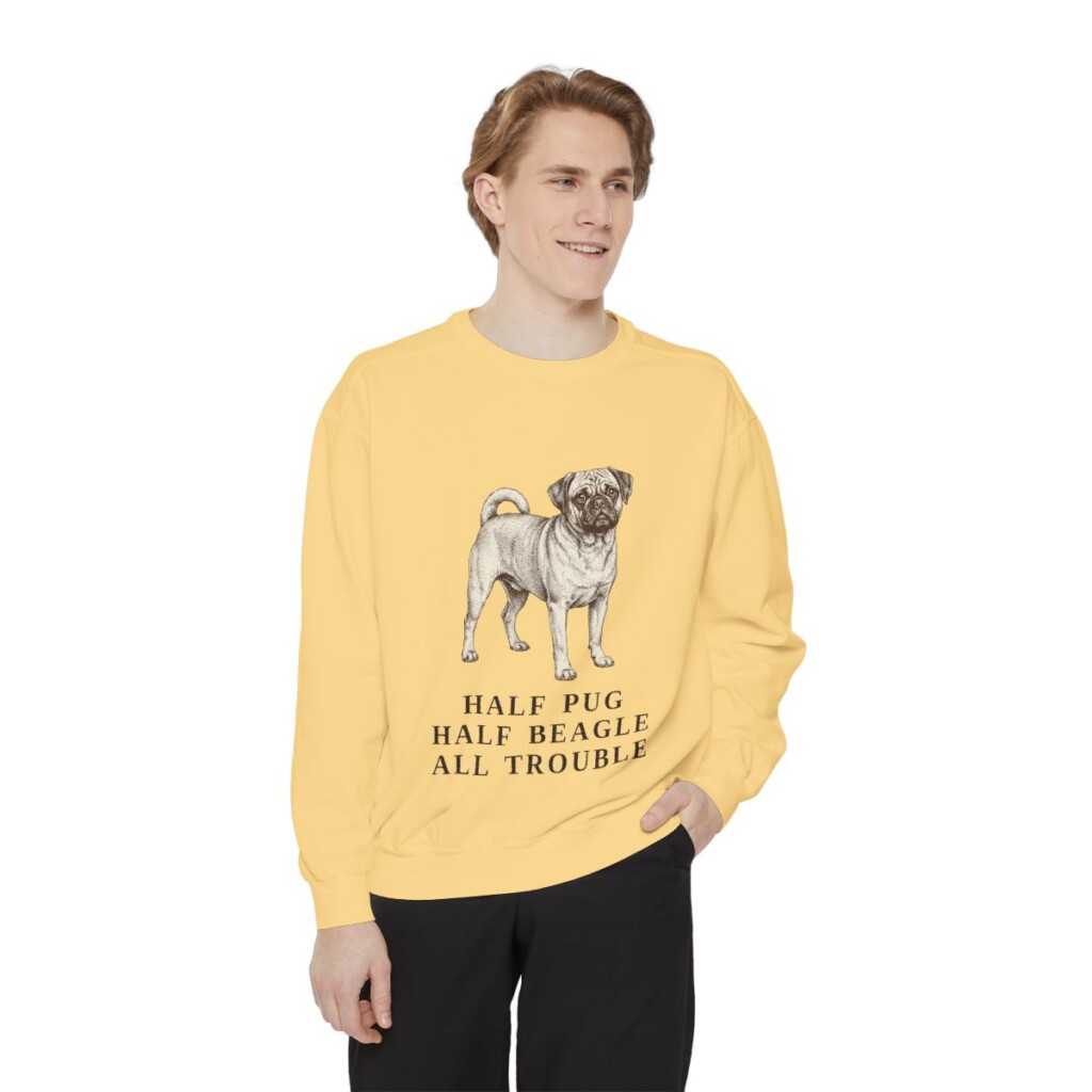 Puggle Humor Sweatshirt, Butter, person 1 front