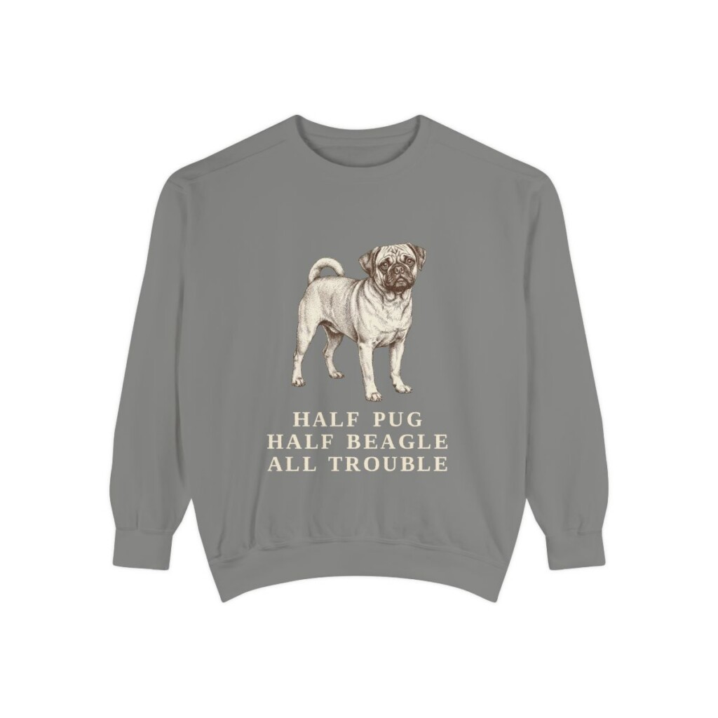 Puggle Humor Sweatshirt, Grey, front view