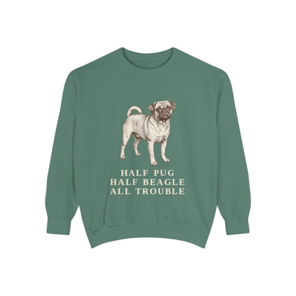 Puggle Humor Sweatshirt, Light Green, front view
