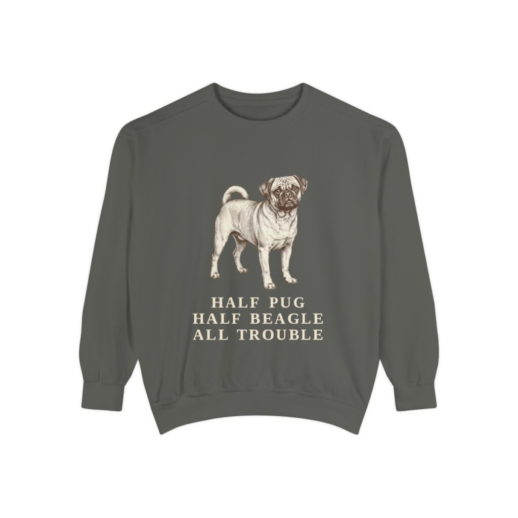 Puggle Humor Sweatshirt, Pepper, front view