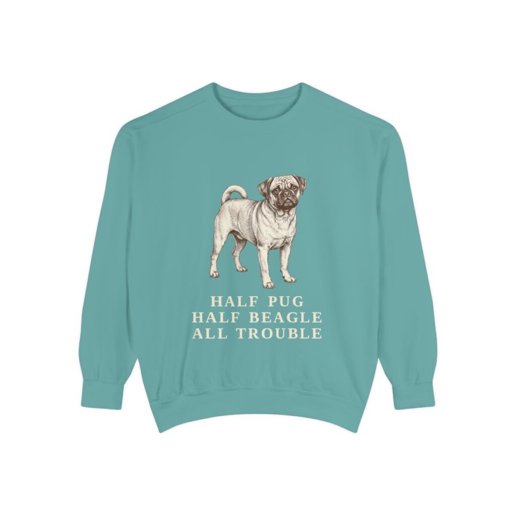 Puggle Humor Sweatshirt, Seafoam, front view