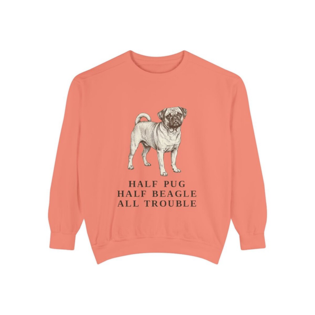 Puggle Humor Sweatshirt, Terracotta, front view