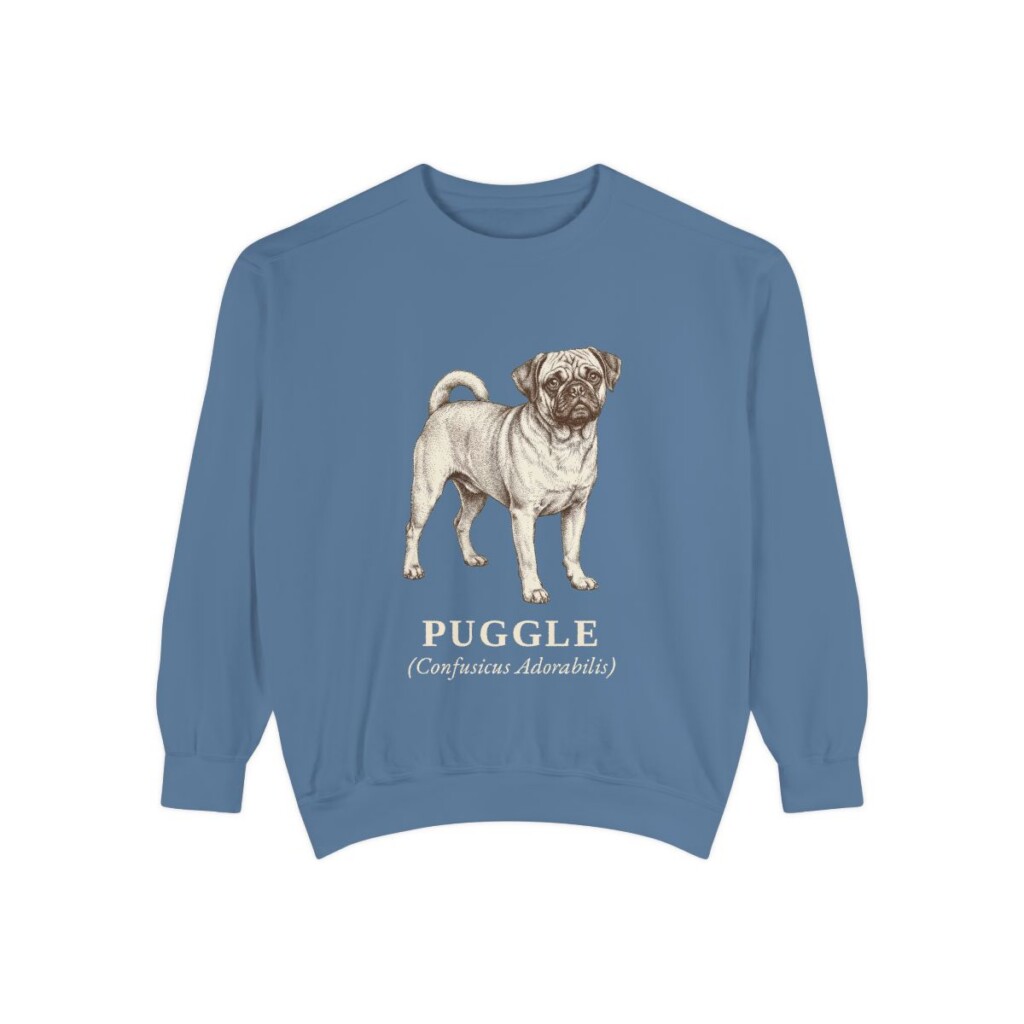 Puggle Latin Sweatshirt, Blue Jean, front view