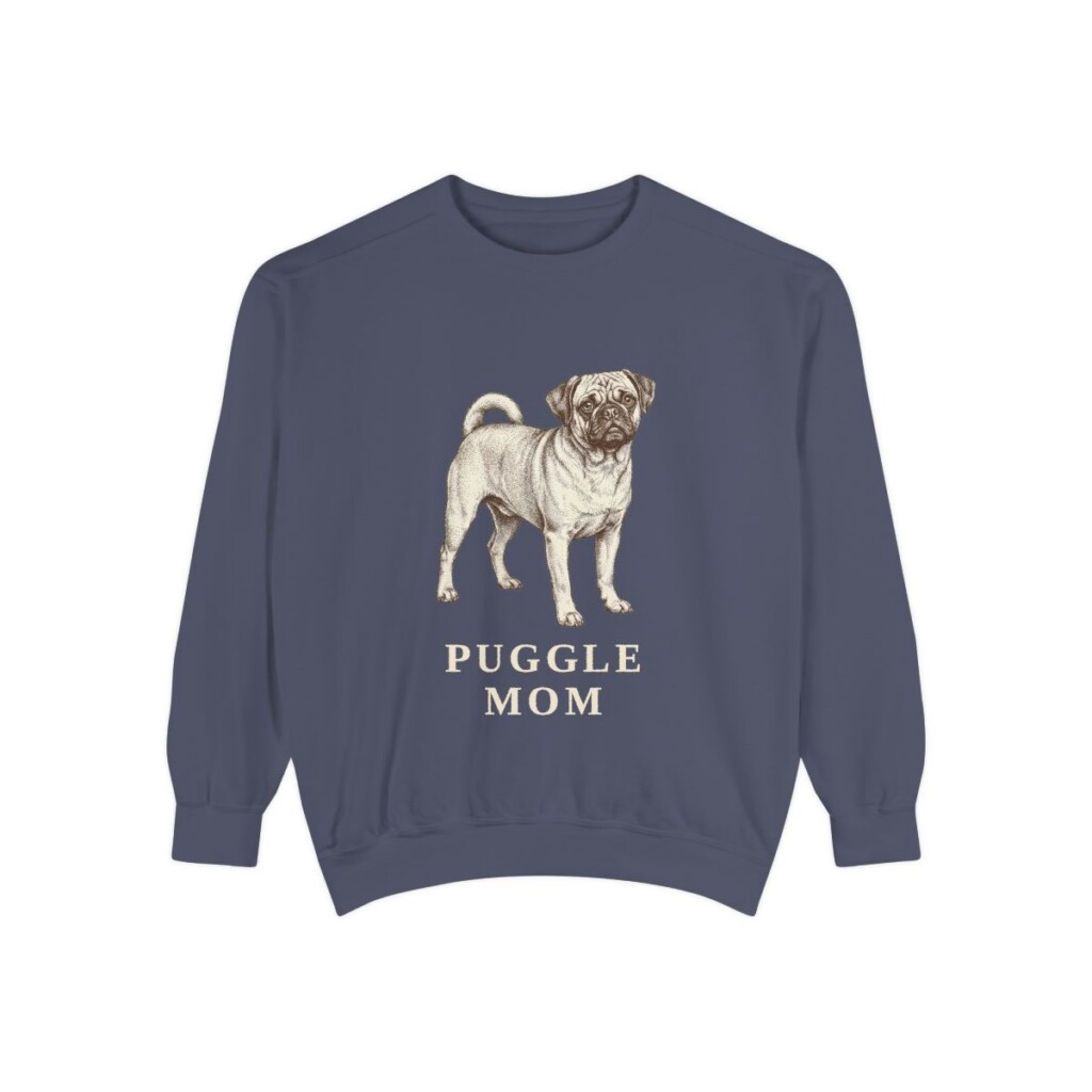 Puggle Mom Sweatshirt, Denim, front view