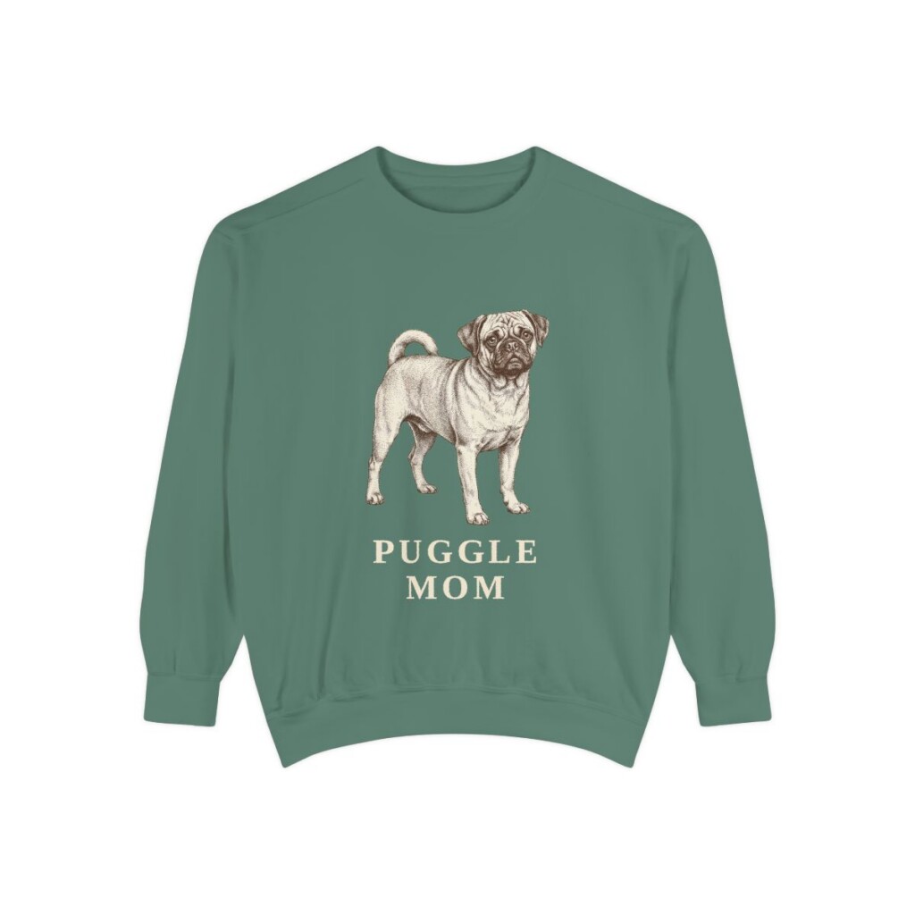 Puggle Mom Sweatshirt, Light Green, front view