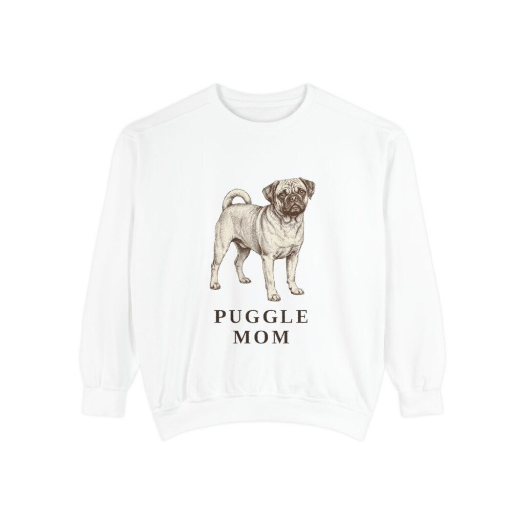 Puggle Mom Sweatshirt, White, front view