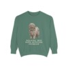 puli-sweatshirt-humor-light-green Puli Humor Sweatshirt, Light Green, front view