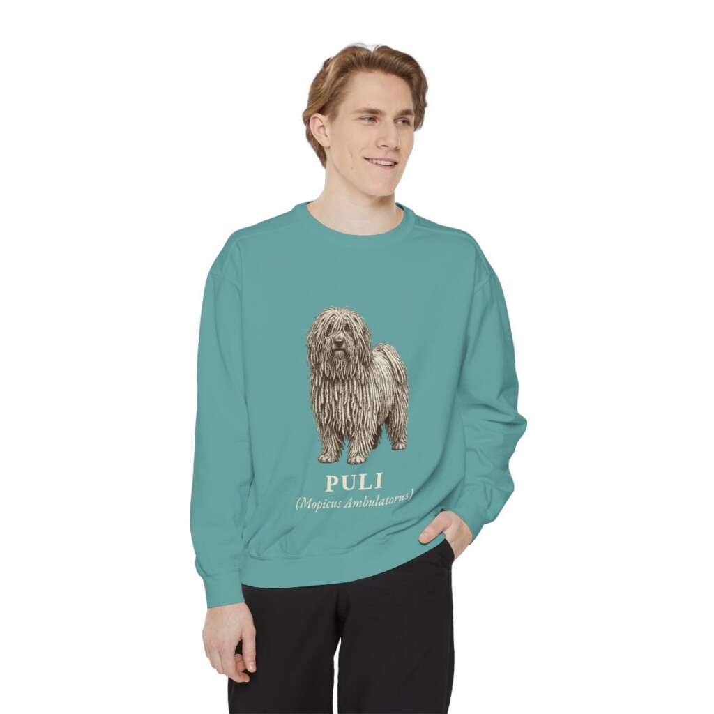 Puli Latin Sweatshirt, Seafoam, person 1 front