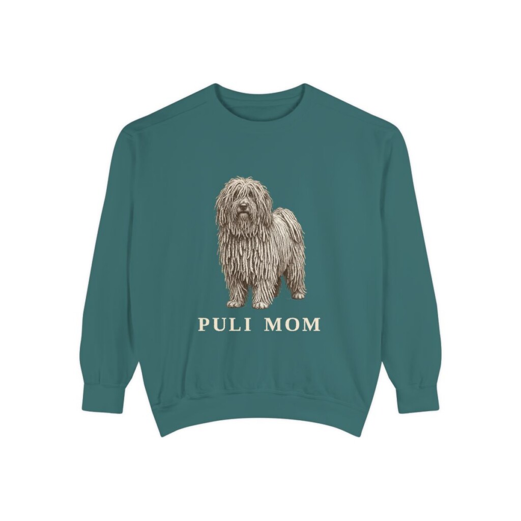 Puli Mom Sweatshirt, Blue Spruce, front view