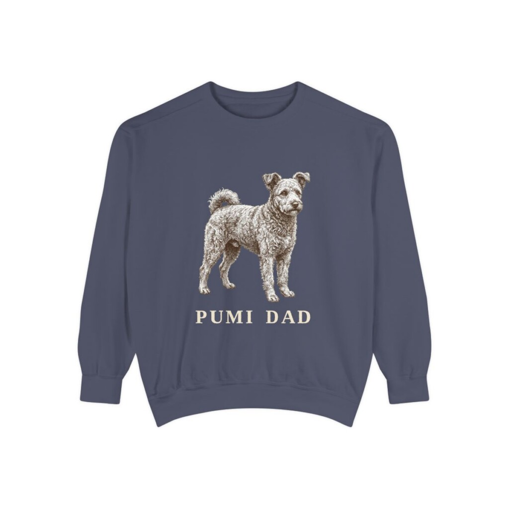 Pumi Dad Sweatshirt, Denim, front view
