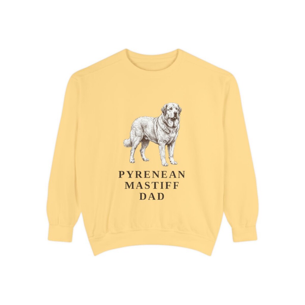 Pyrenean Mastiff Dad Sweatshirt, Butter, front view