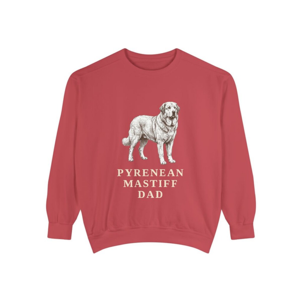 Pyrenean Mastiff Dad Sweatshirt, Crimson, front view