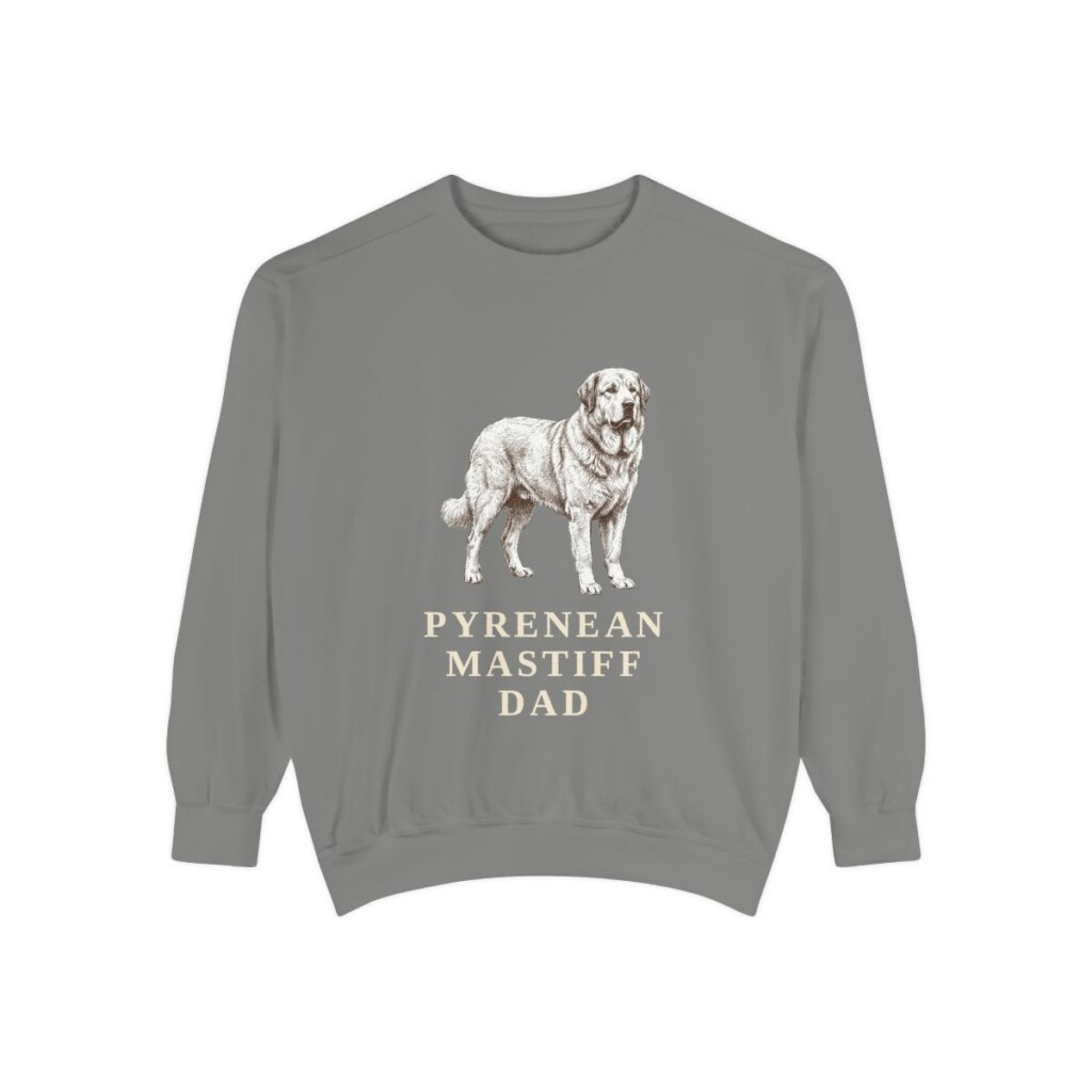 Pyrenean Mastiff Dad Sweatshirt, Grey, front view