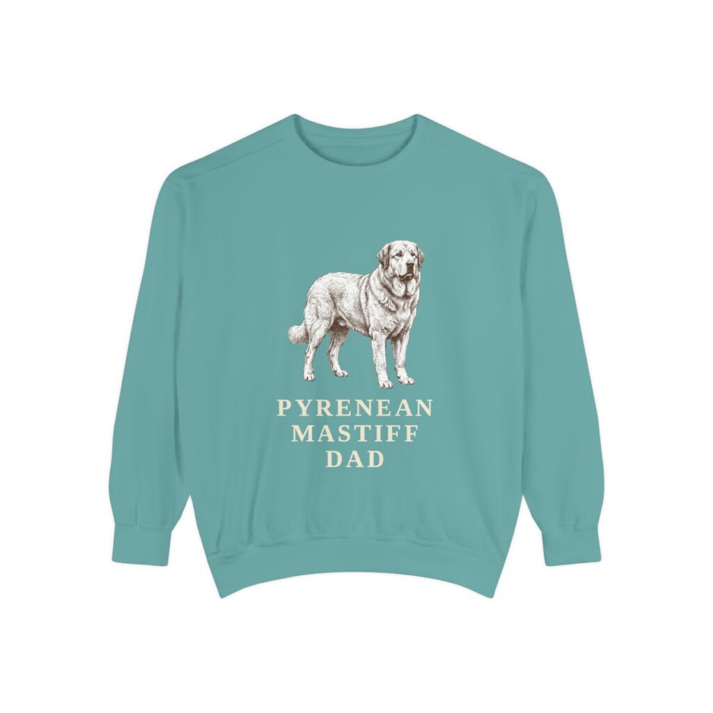Pyrenean Mastiff Dad Sweatshirt, Seafoam, front view