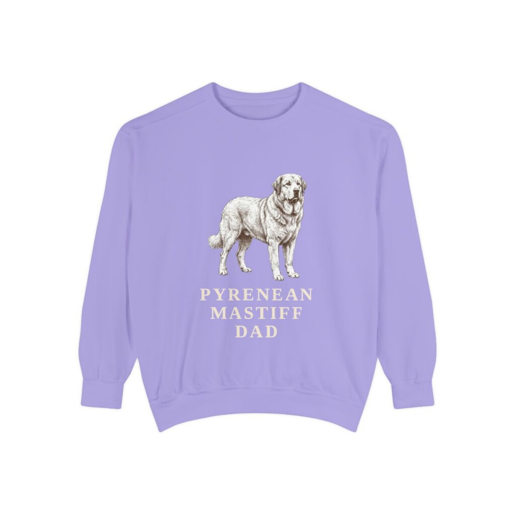 Pyrenean Mastiff Dad Sweatshirt, Violet, front view