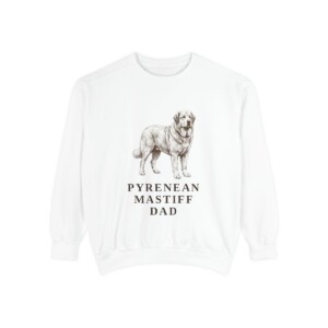 Pyrenean Mastiff Dad Sweatshirt, White, front view