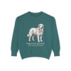 Pyrenean Mastiff Latin Sweatshirt, Blue Spruce, front view