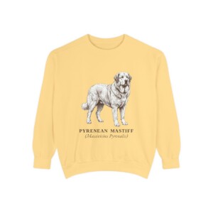 Pyrenean Mastiff Latin Sweatshirt, Butter, front view