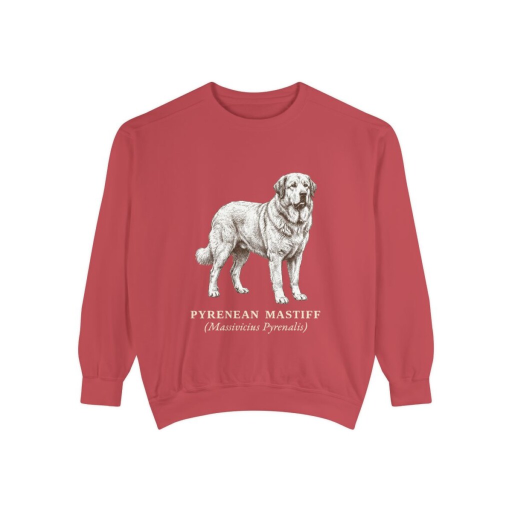 Pyrenean Mastiff Latin Sweatshirt, Crimson, front view