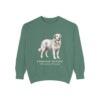 Pyrenean Mastiff Latin Sweatshirt, Light Green, front view