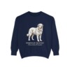 Pyrenean Mastiff Latin Sweatshirt, True Navy, front view