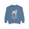 Pyrenean Mastiff Mom Sweatshirt, Blue Jean, front view