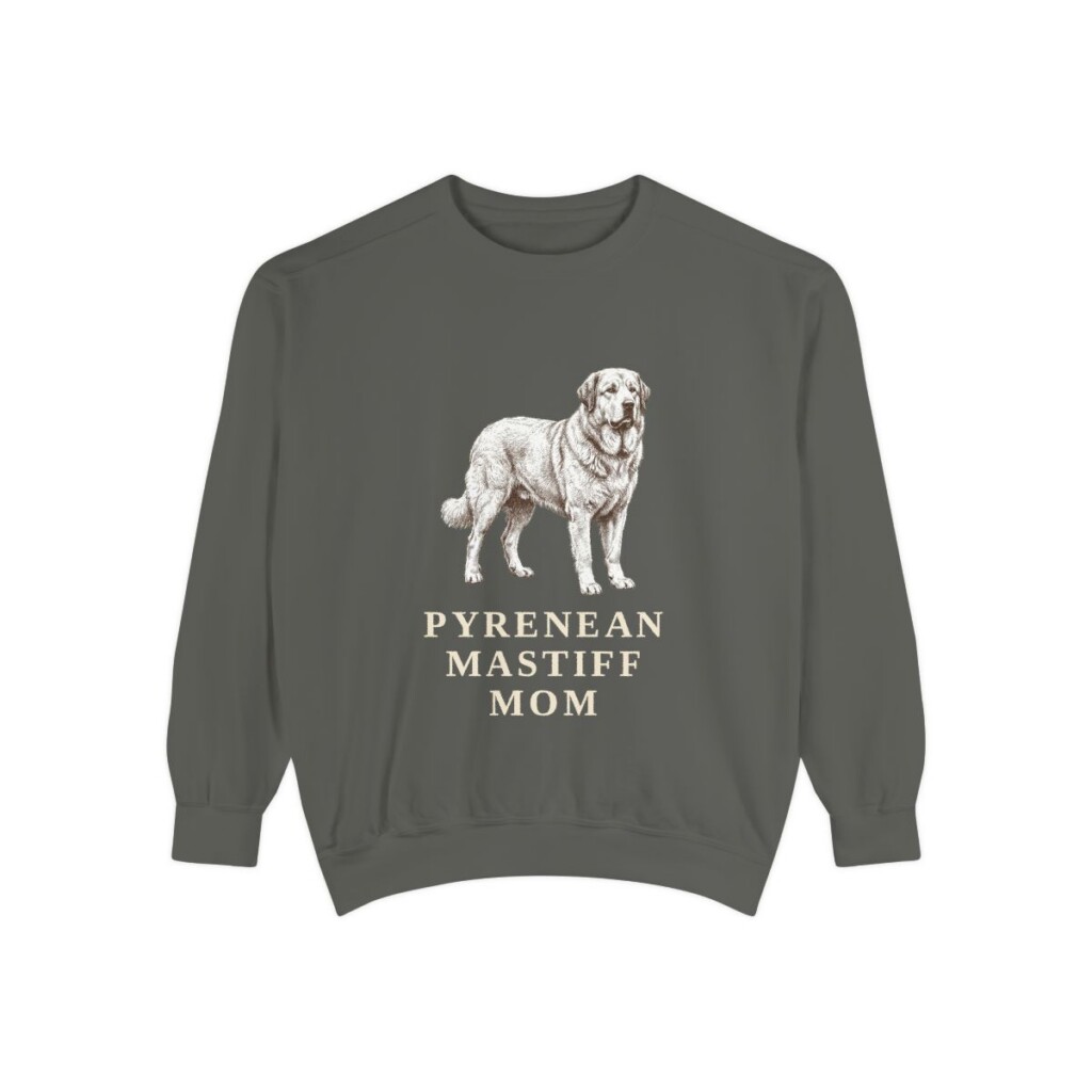 Pyrenean Mastiff Mom Sweatshirt, Pepper, front view