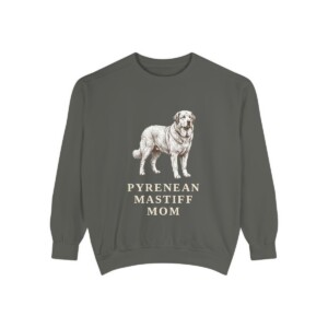 Pyrenean Mastiff Mom Sweatshirt, Pepper, front view