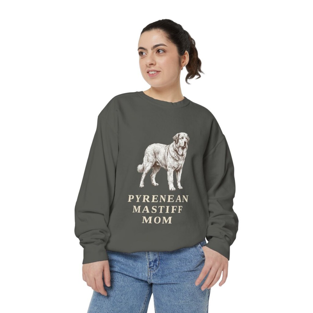 Pyrenean Mastiff Mom Sweatshirt, Pepper, person 2 front