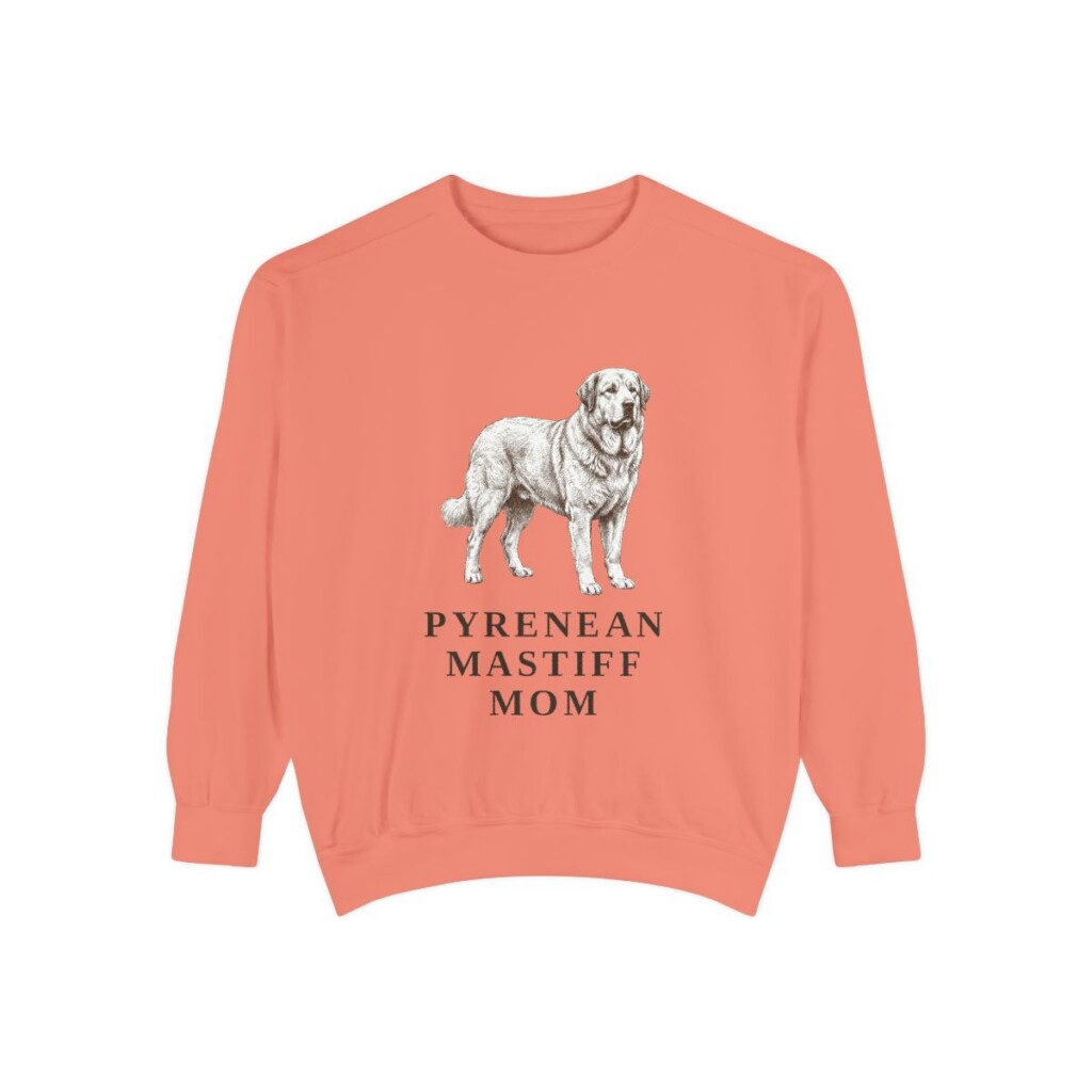 Pyrenean Mastiff Mom Sweatshirt, Terracotta, front view