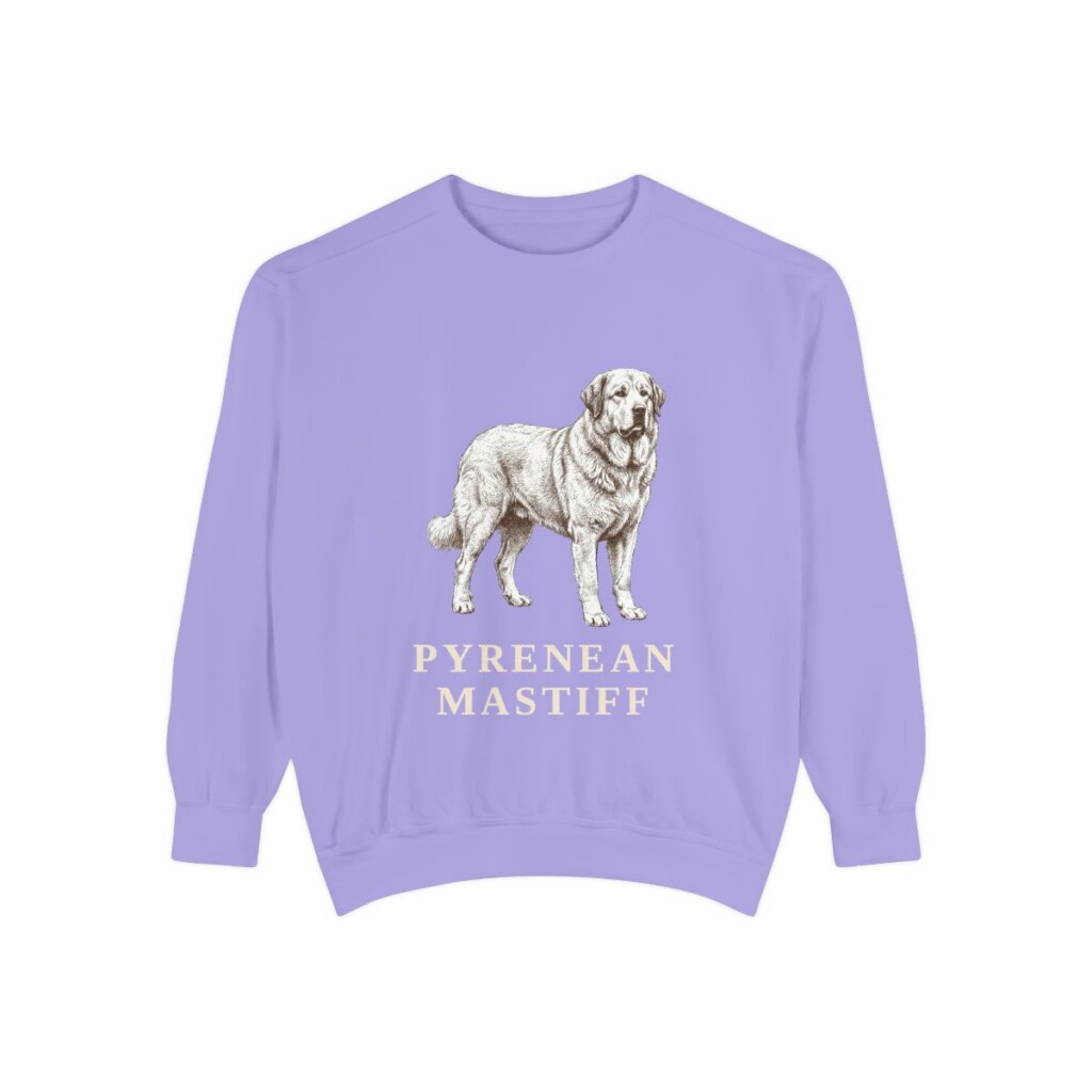 Pyrenean Mastiff Sweatshirt, Violet, front view