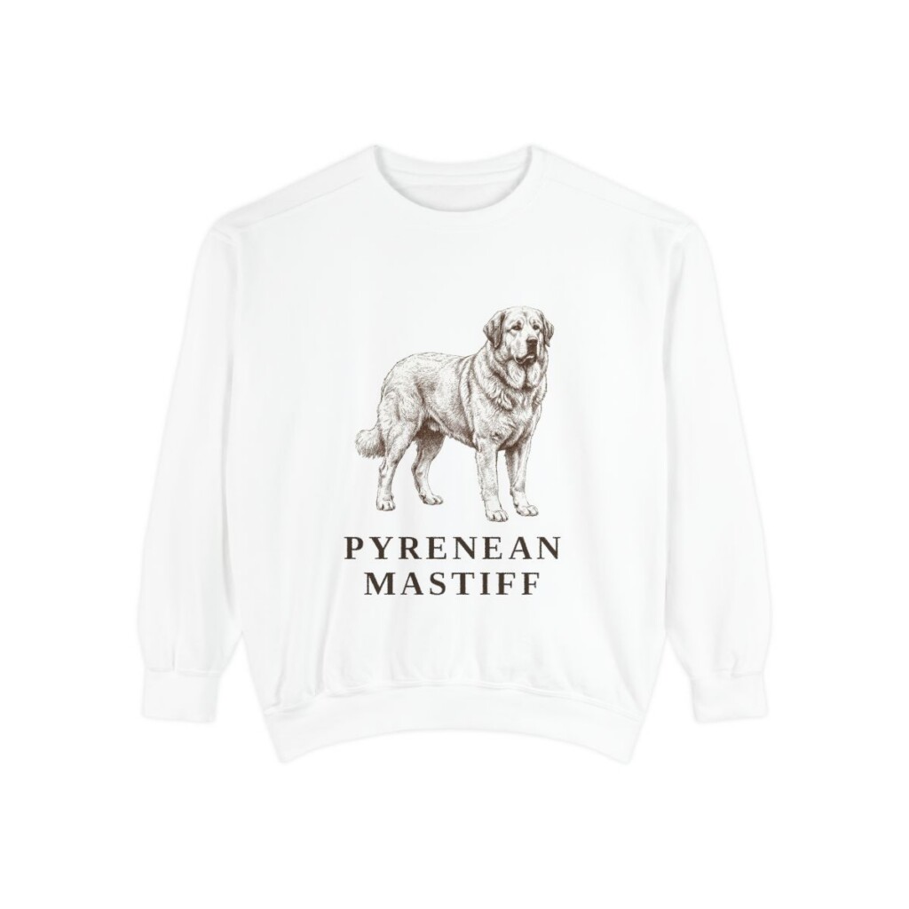 Pyrenean Mastiff Sweatshirt, White, front view