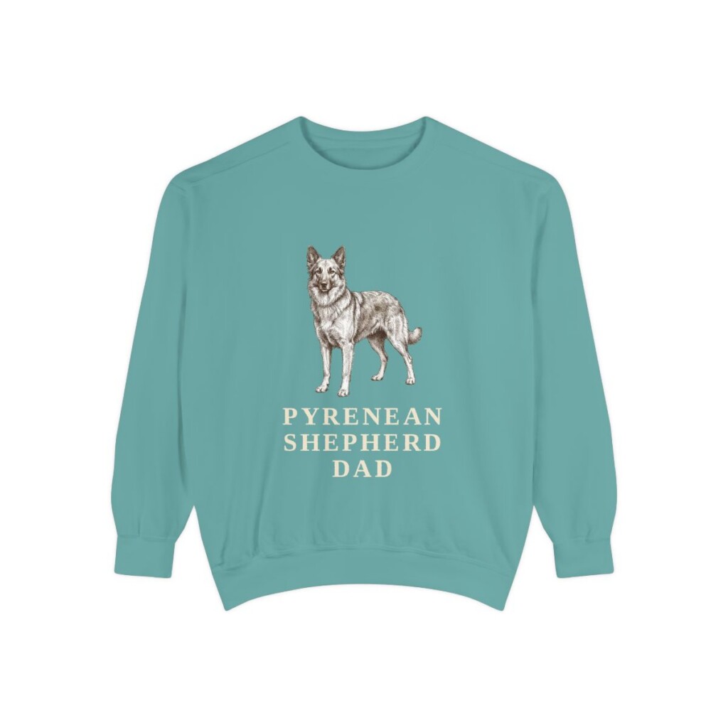 Pyrenean Shepherd Dad Sweatshirt, Seafoam, front view