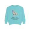 pyrenean-shepherd-sweatshirt-humor-chalky-mint Pyrenean Shepherd Humor Sweatshirt, Chalky Mint, front view