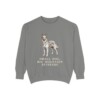 pyrenean-shepherd-sweatshirt-humor-grey Pyrenean Shepherd Humor Sweatshirt, Grey, front view