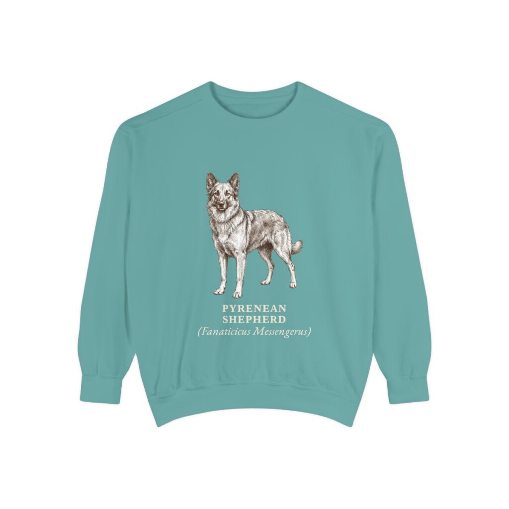 Pyrenean Shepherd Latin Sweatshirt, Seafoam, front view