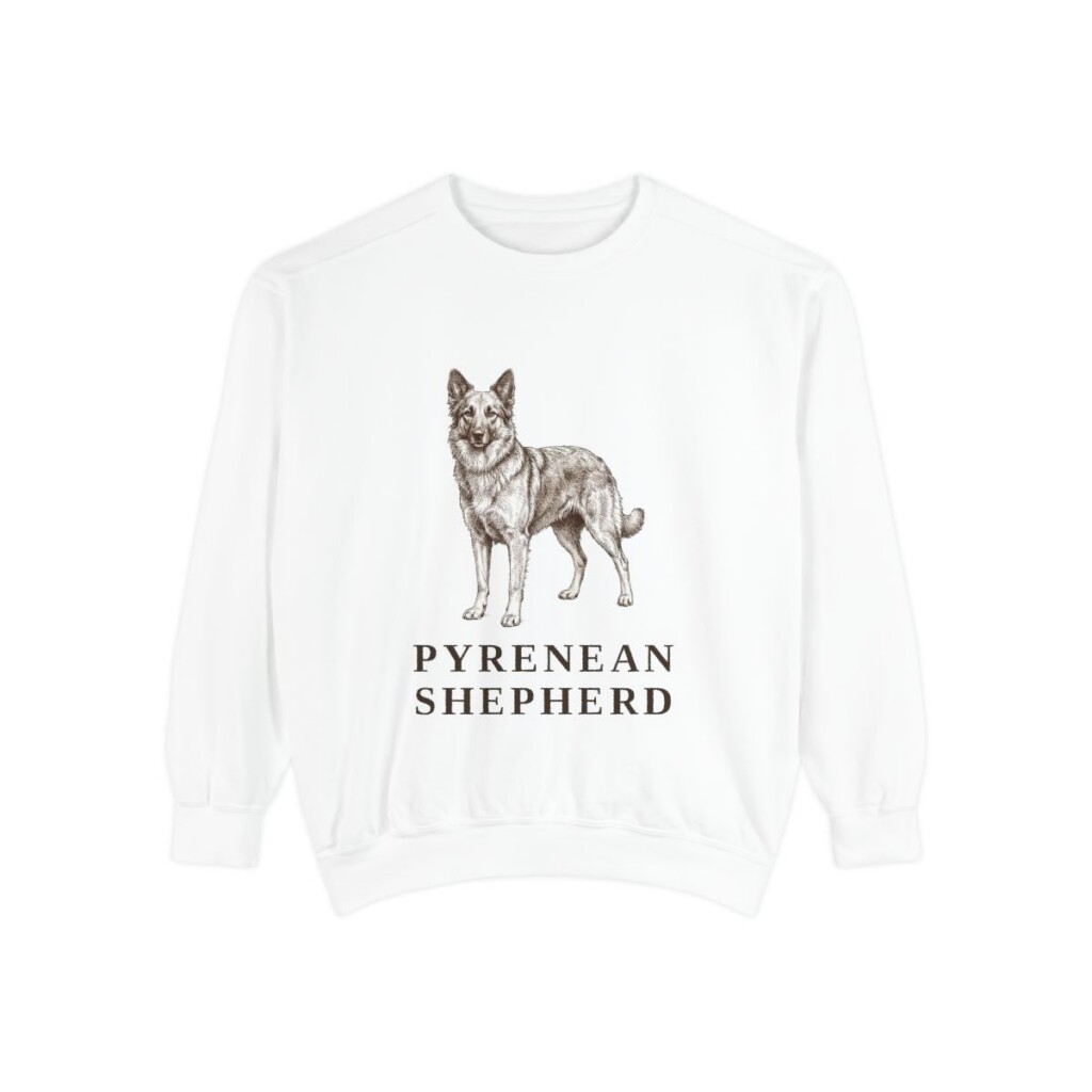 Pyrenean Shepherd Sweatshirt, White, front view