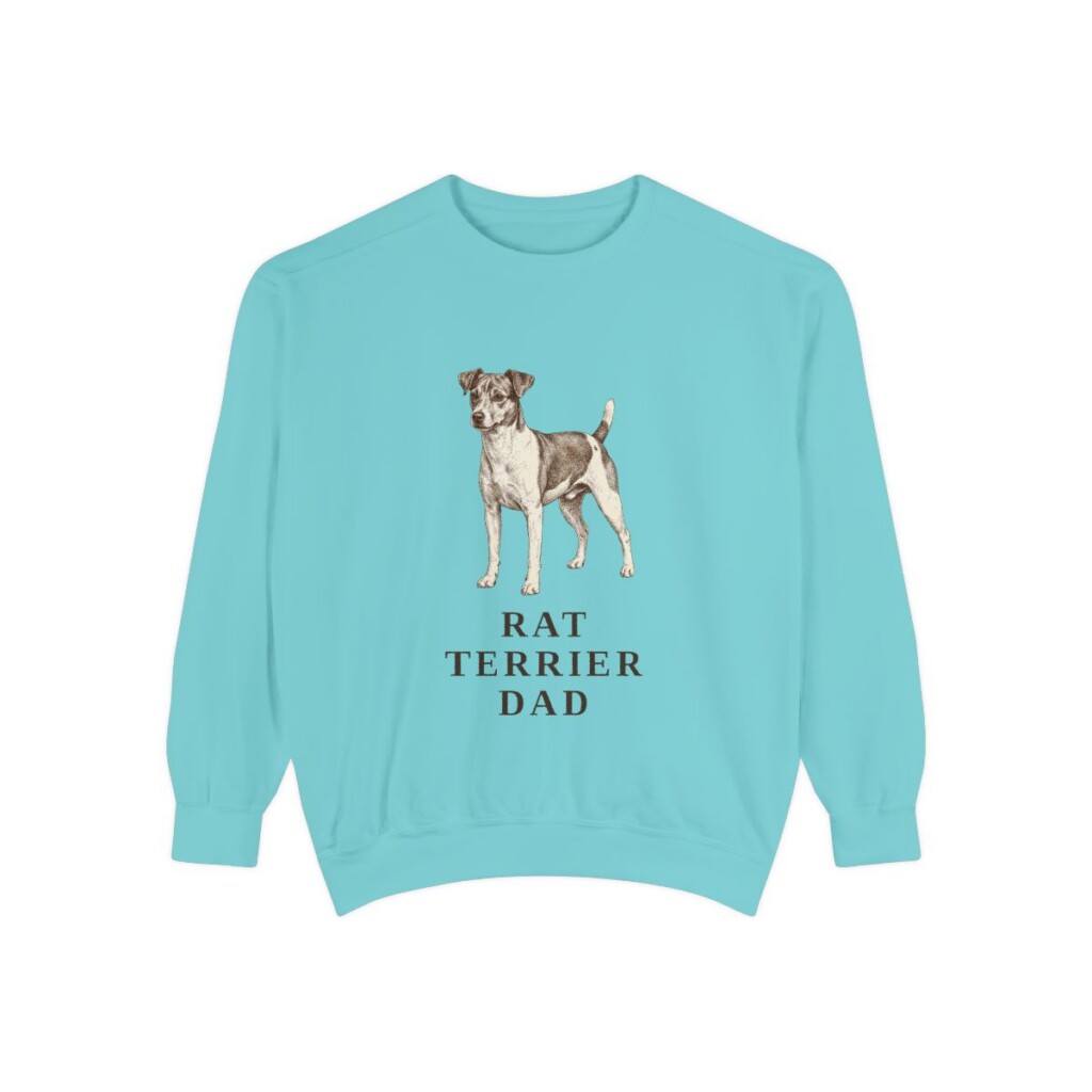 Rat Terrier Dad Sweatshirt, Chalky Mint, front view