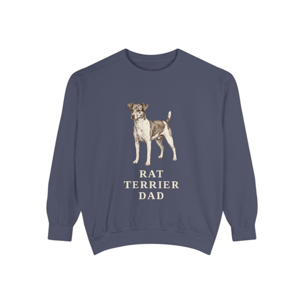 Rat Terrier Dad Sweatshirt, Denim, front view
