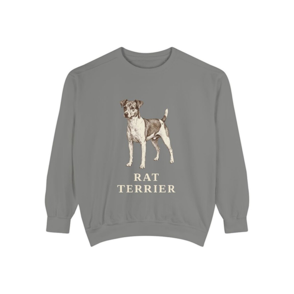 Rat Terrier Sweatshirt, Grey, front view