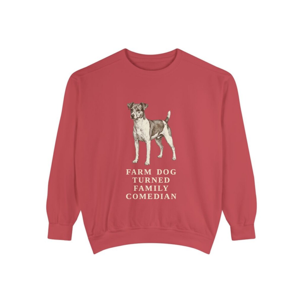 Rat Terrier Humor Sweatshirt, Crimson, front view