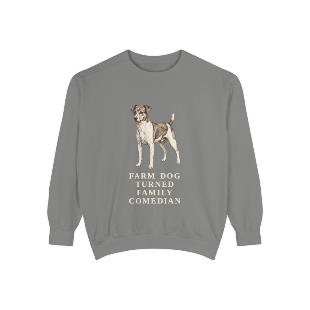 Rat Terrier Humor Sweatshirt, Grey, front view