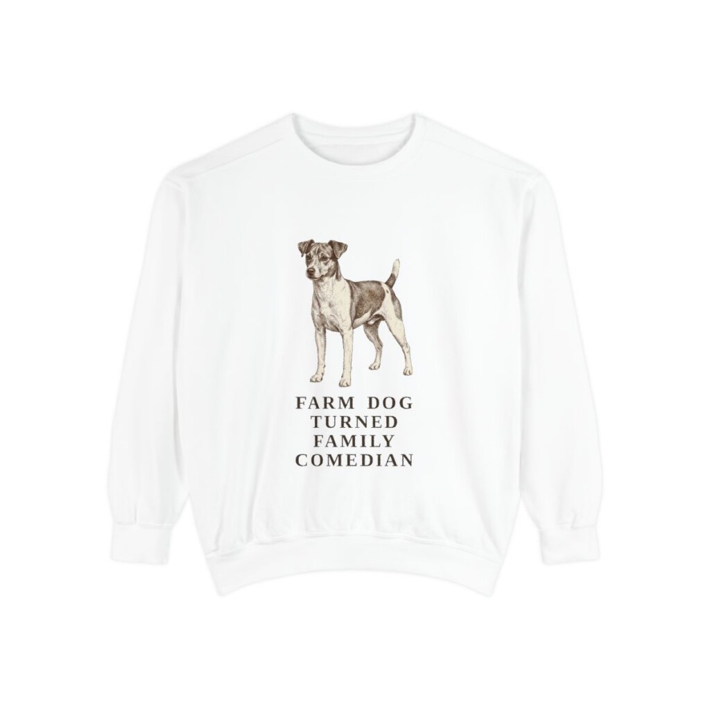 Rat Terrier Humor Sweatshirt, White, front view